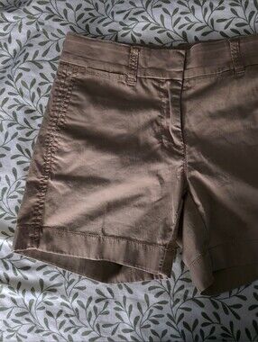 J. Crew Women's Tan Flat-Front Chino Shorts